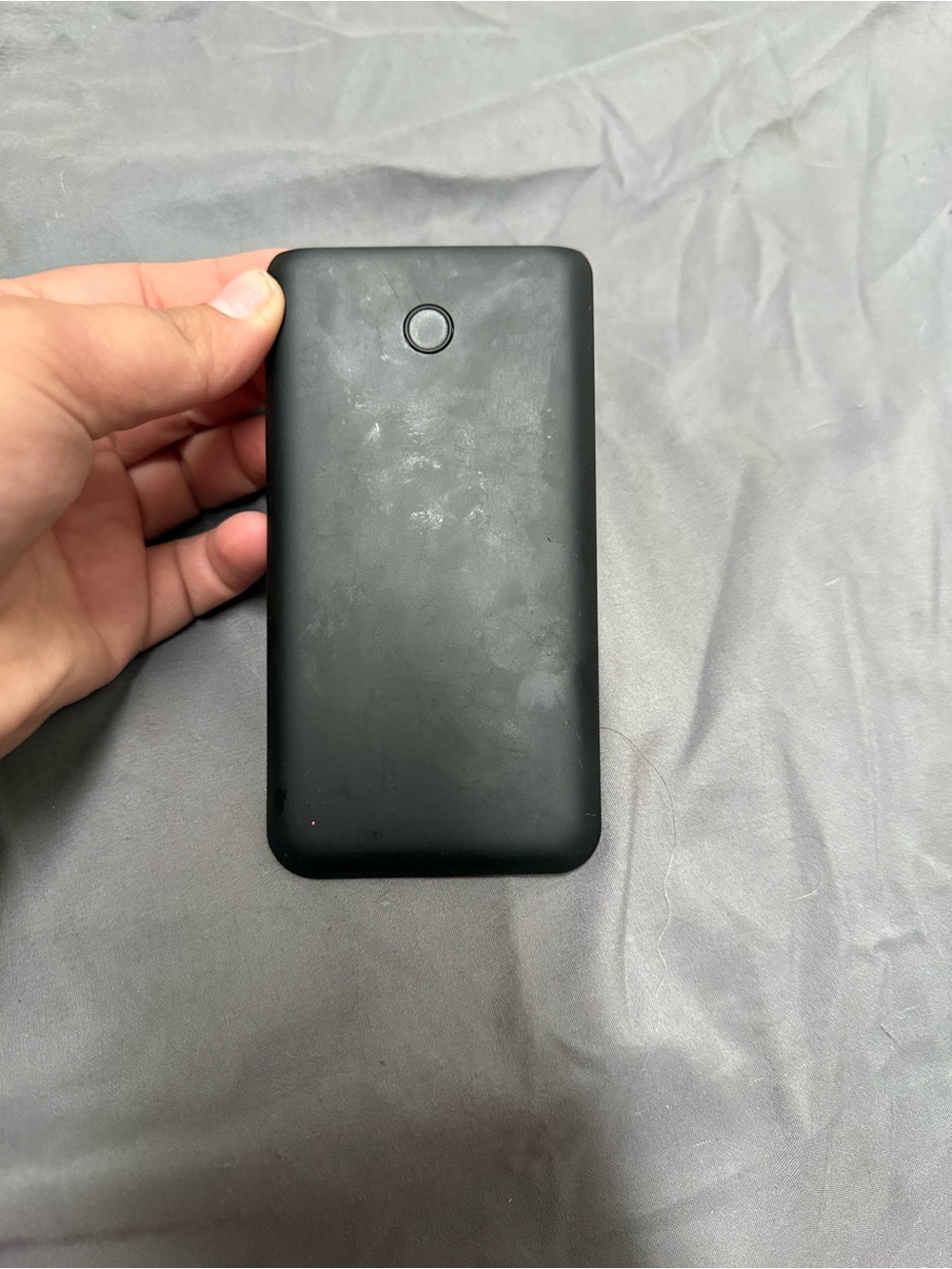 Portable Black Power Bank with LED Button